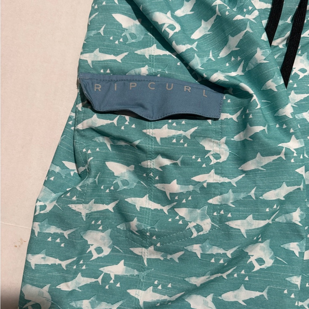 Ripcurl Swim Trunks, Shark AOP Shorts, Men's 30 - Picture 4 of 6